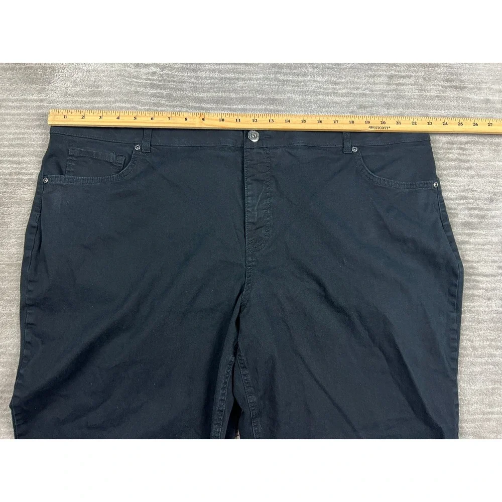 Faded Glory‎ Denim Shorts Womens 26W Black Bermuda Stretch Cuffed Mid Rise